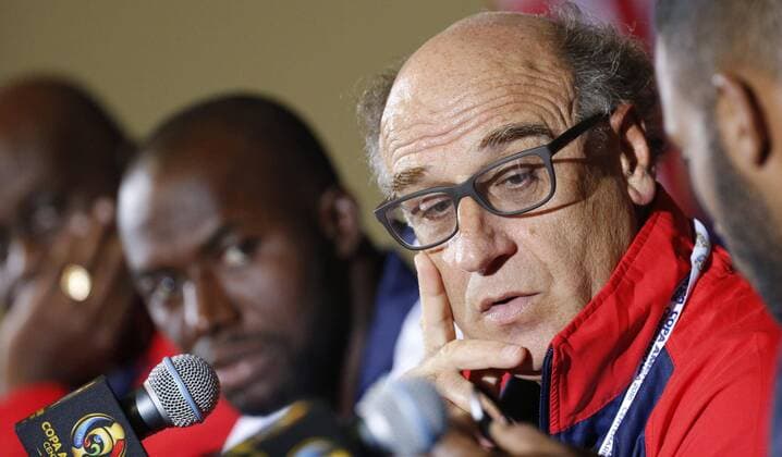 Copa America, PK Nationalteam Haiti Haitian national soccer team coach Patricie Neveu speaks during a press conference PK Pressekonferenz in Orlando, Florida, US, 07 June 2016. Haiti will face Brazil in the Copa America 2016 on next 08 June. Press conference of Haiti !ACHTUNG: NUR REDAKTIONELLE NUTZUNG!  BIL01 20160607-636009301353240574