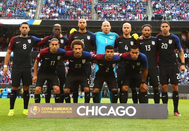 Copa America, USA - Costa Rica June 7, 2016 - Chicao, Illinois, U.S - Team USA Defeated Costa Rica 4-0 at Soldier Field June 7, 2016..Forward Clint Dempsey (8) Forward Gyasi Zardes (9) Defender John Brooks (6) Goalkeeper Brad Guzan (1) Midfielder Michael Bradley (4) Midfielder Jermaine Jones (13) Defender Geoff Cameron (20) Midfielder Alejandro Bedoya (11) Defender Fabian Johnson (23) Defender DeAndre Yedlin (2) Forward Bobby Wood SOCCER 2016: USA defeated Costa Rica 4-0 - ZUMAl136