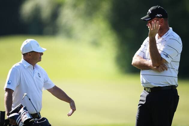 GOLF - PGA Golf Herren Lyoness Open 2016 ATZENBRUGG,AUSTRIA,08.JUN.16 - GOLF - PGA European Tour, Lyoness Open, ProAm, Diamond Country Club. Image shows president Christian Guzy (Diamond Country Club) and Thomas Bjoern (DEN). GEPAxpictures xDanielxGoetzhaber