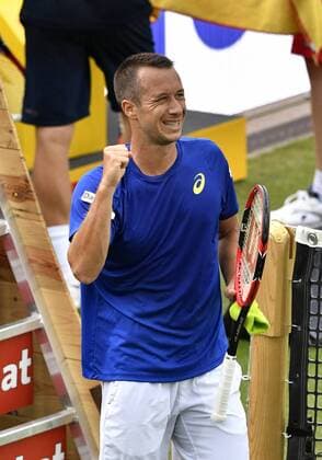 Philipp Kohlschreiber (GER) jubelt nach Gewinn des Matches gegen Denis Kudla (USA) Faust geballt 08.06.2016 Tennis Mercedes-Cup Stuttgart Weißenhof 04.06..-12.06.2016 MercedesCup Stuttgart Weißenhof 2016