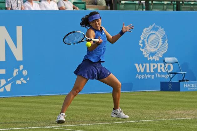 08.06.2016. Nottingham Tennis Centre, Nottingham, England. Aegon WTA Tennis Damen Nottingham Open Day 5. Lin Zhu of China in action while playing with doubles partner Alla Kudryavtseva of Russia xDavidxKissmanx  ActionPlus11746557