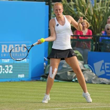 08.06.2016. Nottingham Tennis Centre, Nottingham, England. Aegon WTA Tennis Damen Nottingham Open Day 5. Anna Smith of Great Britain in action in the doubles game with partner Jocelyn Rae xDavidxKissmanx  ActionPlus11746558