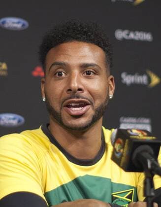 Player of Jamaica national soccer team Giles Barnes speaks during a press conference PK Pressekonferenz in Pasadena, US, 08 June 2016. Jamaica will face Mexico as part of Copa America Centenario soccer tournament. Press conference of Jamaica !ACHTUNG: NUR REDAKTIONELLE NUTZUNG!  PAS03 20160609-636010546441600077