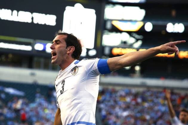 Uruguay player Diego Godin reacts during their Copa America Centenario Group C match at the Lincoln Financial Field in Philadelphia, Nationalteam , Pennsylvania, United States, 9 June 2016. URUGUAY VS VENEZUELA !ACHTUNG: NUR REDAKTIONELLE NUTZUNG!  PHI018 20160610-636011309676974119