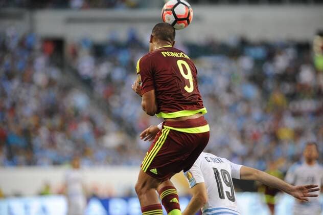 June 9, 2016 - Philadelphia, Pennsylvania, U.S - SALMON RONDON (9) of Venezuela in action against Uruguay during the Copa America match held at Lincoln Financial Field in Philadelphia Pa Soccer 2016-Copa America-Uruguay Vs Venezuela. - ZUMArf1_