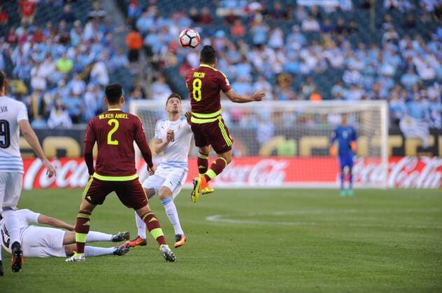 June 9, 2016 - Philadelphia, Pennsylvania, U.S - TOMAS RINCON (8) of Venezuela in action against Uruguay during the Copa America match held at Lincoln Financial Field in Philadelphia Pa Soccer 2016-Copa America-Uruguay Vs Venezuela. - ZUMArf1_
