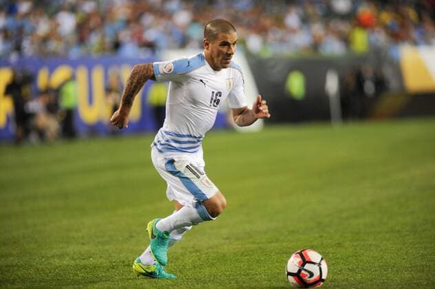 June 9, 2016 - Philadelphia, Pennsylvania, U.S - MAXIMILLANO PEREIRA (16) of Uruguay in action during the Copa America match held at Lincoln Financial Field in Philadelphia Pa Soccer 2016-Copa America-Uruguay Vs Venezuela. - ZUMArf1_