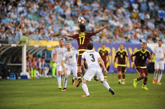 June 9, 2016 - Philadelphia, Pennsylvania, U.S - JOSEF MARTINEZ (17) of Venezuela in action against Uruguay during the Copa America match held at Lincoln Financial Field in Philadelphia Pa Soccer 2016-Copa America-Uruguay Vs Venezuela. - ZUMArf1_