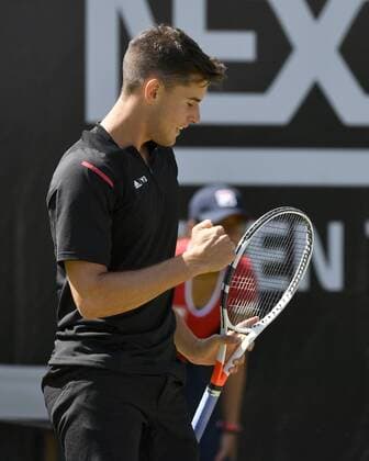 Dominic Thiem (AUT) jubelt über gewonnenen Punkt 10.06.2016 Tennis Mercedes-Cup Stuttgart Weißenhof 04.06..-12.06.2016 MercedesCup Stuttgart Weißenhof 2016