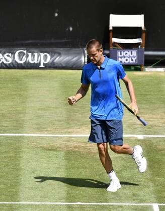 Mikhail Youzhny (RUS) Aktion jubelt über gewonnenen ersten Satz 10.06.2016 Tennis Mercedes-Cup Stuttgart Weißenhof 04.06..-12.06.2016 MercedesCup Stuttgart Weißenhof 2016