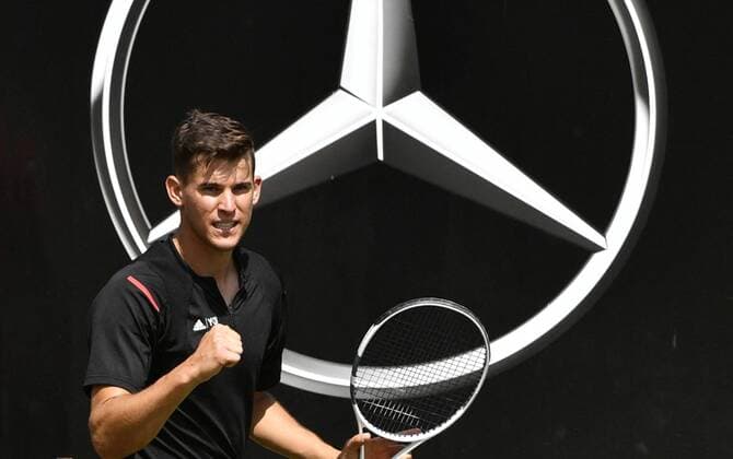 Dominic Thiem (AUT) jubelt über gewonnenen Punkt 10.06.2016 Tennis Mercedes-Cup Stuttgart Weißenhof 04.06..-12.06.2016 MercedesCup Stuttgart Weißenhof 2016