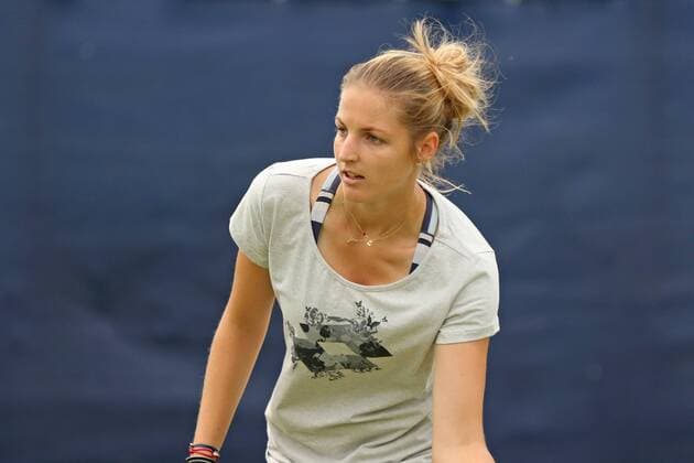 10.06.2016. Nottingham Tennis Centre, Nottingham, England. Aegon WTA Tennis Damen Nottingham Open Day 7. Karolina Pliskova of Czech Republic practising with her partner xDavidxKissmanx  ActionPlus11746933