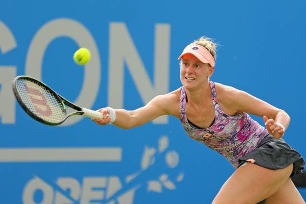10.06.2016. Nottingham Tennis Centre, Nottingham, England. Aegon WTA Tennis Damen Nottingham Open Day 7. Alison Riske of USA in action in the quarter final against Anett Kontaveit of Estonia xDavidxKissmanx  ActionPlus11746948
