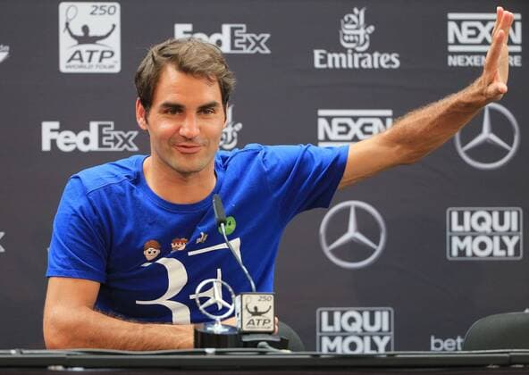 10.06.2016, Mercedes Cup Stuttgart, ATP Tennis Herren Tour, Tennis im Bild: Roger Federer (SUI) Sieger bei der PK