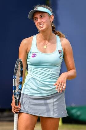 Belgian Elise Mertens pictured during a tennis game between Belgian Elise Mertens WTA Tennis Damen 171) and French Kristina Mladenovic (WTA 32) in the quarter finals of the women s singles at the Ricoh Open WTA tennis tournament in Rosmalen, the Netherlands, Friday 10 June 2016. LUCxCLAESSEN  x04868942x