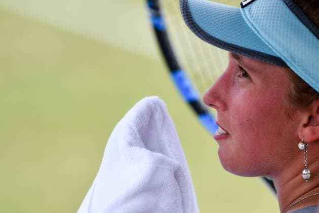 Belgian Elise Mertens pictured during a tennis game between Belgian Elise Mertens WTA Tennis Damen 171) and French Kristina Mladenovic (WTA 32) in the quarter finals of the women s singles at the Ricoh Open WTA tennis tournament in Rosmalen, the Netherlands, Friday 10 June 2016. LUCxCLAESSEN  x04868946x