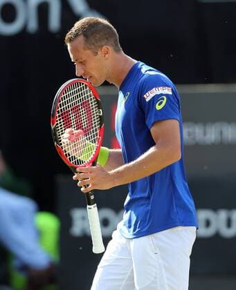 Stuttgart Tennis MercedesCup 2016, Philipp Kohlschreiber (GER) jubelt und ballt die Faust