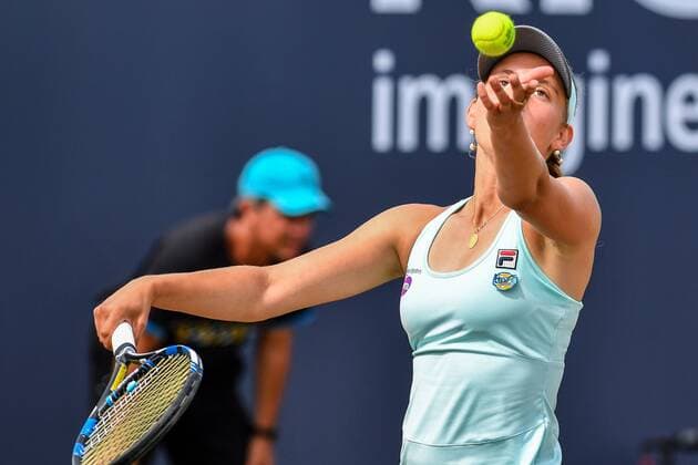 Belgian Elise Mertens pictured during a tennis game between Belgian Elise Mertens WTA Tennis Damen 171) and French Kristina Mladenovic (WTA 32) in the quarter finals of the women s singles at the Ricoh Open WTA tennis tournament in Rosmalen, the Netherlands, Friday 10 June 2016. LUCxCLAESSEN  x04868945x