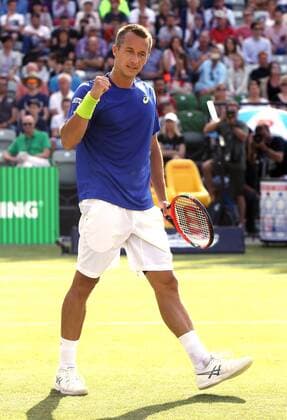 Stuttgart Tennis MercedesCup 2016, Philipp Kohlschreiber (GER) jubelt und ballt die Faust