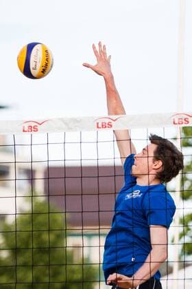Angriff Jochen Schoeps (Asseco Resovia Rzeszow); LBS Cup Beachvolleyball Friedrichshafen, Promenade, Friedrichshafen Germany, 20160610; Friedrichshafen Copyright: Wuechnerx xEibner-Pressefoto EP_nwr