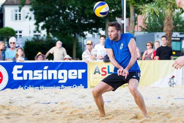Annahme Simon Tischer (VfB Friedrichshafen); LBS Cup Beachvolleyball Friedrichshafen, Promenade, Friedrichshafen Germany, 20160610; Friedrichshafen Copyright: Wuechnerx xEibner-Pressefoto EP_nwr