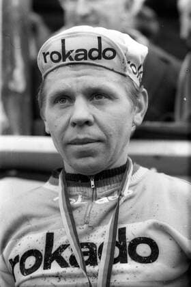 Siegerehrung Profis Deutsche Querfeldein Meisterschaft 1972 in Gärtringen, der plazierte Karl Heinz Kunde