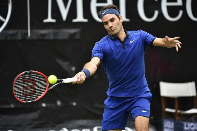 Roger Federer (SUI) Aktion 11.06.2016 Halbfinale Tennis Mercedes-Cup Stuttgart Weißenhof 04.06..-12.06.2016 MercedesCup Stuttgart Weißenhof 2016