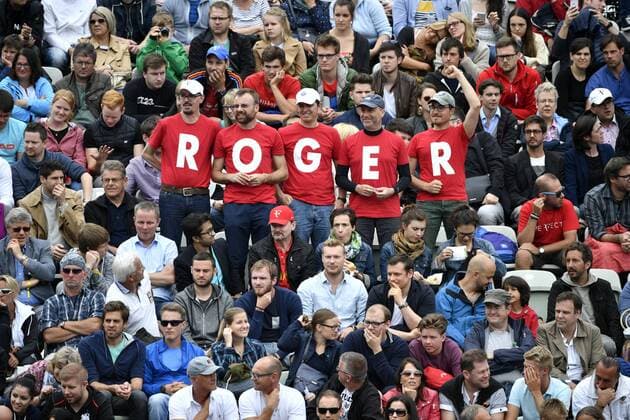 Zuschauer Fans von Roger Federer (SUI) in entsprechenden T-Shirts mit Vorname R O G E R 11.06.2016 Halbfinale Tennis Mercedes-Cup Stuttgart Weißenhof 04.06..-12.06.2016 MercedesCup Stuttgart Weißenhof 2016