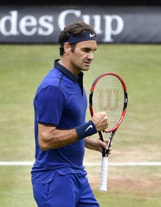 Roger Federer (SUI) jubelt über gewonnenen Punkt 11.06.2016 Halbfinale Tennis Mercedes-Cup Stuttgart Weißenhof 04.06..-12.06.2016 MercedesCup Stuttgart Weißenhof 2016