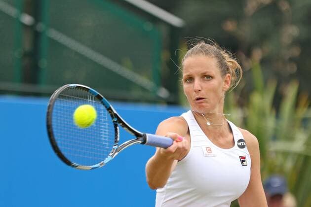 11.06.2016. Nottingham Tennis Centre, Nottingham, England. Aegon WTA Tennis Damen Nottingham Open Day 8. Intense concentration from Karolina Pliskova of Czech Republic on her way to victory in two sets over Ashleigh Barty of Australia xDavidxKissmanx  ActionPlus11747385