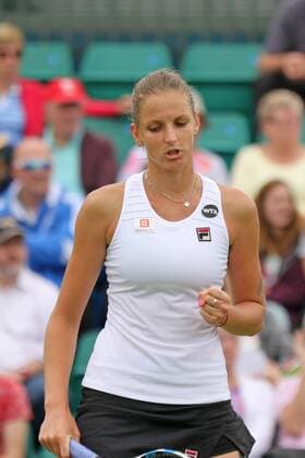 11.06.2016. Nottingham Tennis Centre, Nottingham, England. Aegon WTA Tennis Damen Nottingham Open Day 8. Fist pump from Karolina Pliskova of Czech Republic as she heads towards victory over Ashleigh Barty of Australia in two sets xDavidxKissmanx  ActionPlus11747386