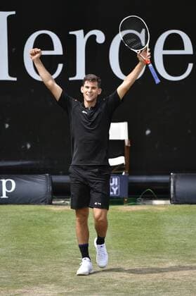 Dominic Thiem (AUT) jubelt über Matchgewinn und Einzug ins Finale 11.06.2016 Halbfinale Tennis Mercedes-Cup Stuttgart Weißenhof 04.06..-12.06.2016 MercedesCup Stuttgart Weißenhof 2016