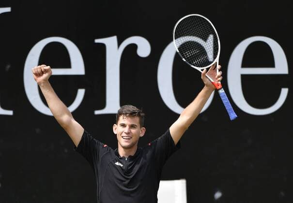 Dominic Thiem (AUT) jubelt über Matchgewinn und Einzug ins Finale 11.06.2016 Halbfinale Tennis Mercedes-Cup Stuttgart Weißenhof 04.06..-12.06.2016 MercedesCup Stuttgart Weißenhof 2016