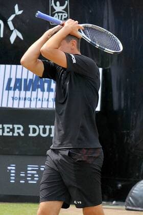 Jubel und Freude bei Dominic THIEM (AUT) ueber seinen Sieg und dass erreichen des Finales. Deutschland, Stuttgart: Tennis, MercedesCup 2016: Halbfinale am 11.06.2016, TC Weissenhof.