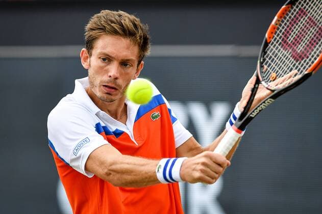 French Nicolas Mahut pictured in action during a tennis game between US Sam Querrey and French Nicolas Mahut in the semi-finals of the men s singles at the Ricoh Open WTA Tennis Damen tennis tournament in Rosmalen, the Netherlands, Saturday 11 June 2016. LUCxCLAESSEN  x04869688x