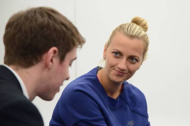June 12, 2016 - Birmingham, Warwickshire, England - Petra Kvitova talks with the media at the Aegon Classic Birmingham tennis tournament. Tennis 2016 - Aegon Classic Birmingham - ZUMAl132