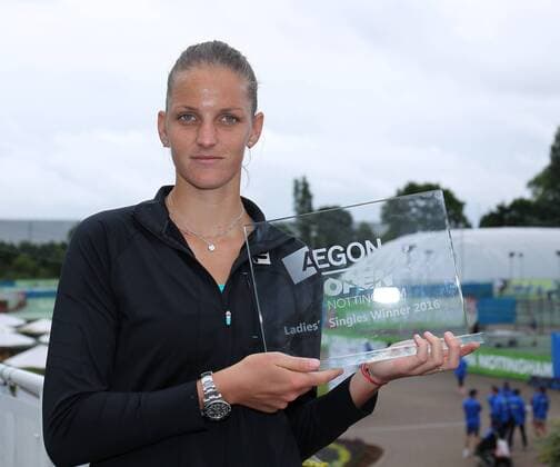 TENNIS - WTA Tennis Damen Aegon Open 2016 NOTTINGHAM,ENGLAND,12.JUN.16 - TENNIS - WTA Tour, Aegon Open. Image shows Karolina Pliskova (CZE). Keywords: trophy. GEPAxpictures xAlanxGrieves