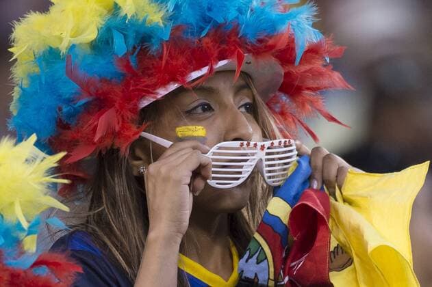 June 12, 2016 - East Rutherford, New Jersey, U.S - Ecuador fans cheer on their team during the Copa America Centenario USA 2016 soccer tournament at MetLife Stadium in East Rutherford, NJ Soccer 2016 - Copa America Centenario Ecuador vs. Haiti 4-0 - ZUMAs192