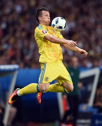 Europameisterschaft 2016 in Frankreich. Deutschland - Ukraine 12.06.2016 in Lille. Yevhen Konoplyanka (UKR) in Aktion. HM