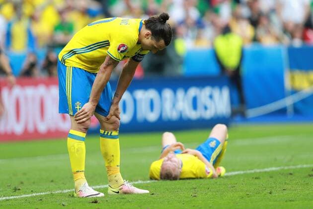 Zlatan Ibrahimovic (SWE) enttäuscht - EM 2016: Schweden vs. Irland, Stade de France, Gruppe E 1. Spieltag, Saint Denis, Paris