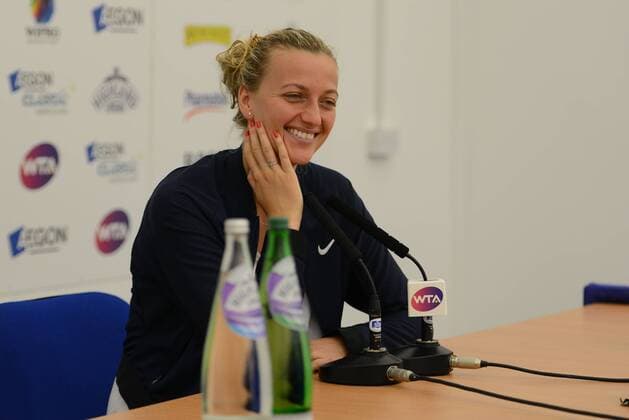June 14, 2016 - Birmingham, Warwickshire, England - PETRA KVITOVA speaks with the media following her first round match vs. L. Safarova in the Aegon Classic Birmingham tennis tournament. Tennis 2016 - Aegon Classic Birmingham - Day 2 - ZUMAl132