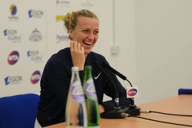 June 14, 2016 - Birmingham, Warwickshire, England - PETRA KVITOVA speaks with the media following her first round match vs. L. Safarova in the Aegon Classic Birmingham tennis tournament. Tennis 2016 - Aegon Classic Birmingham - Day 2 - ZUMAl132