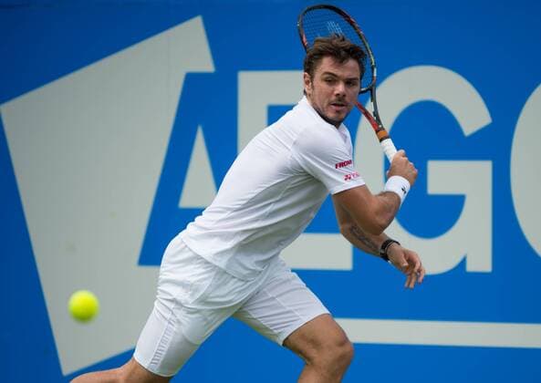 (160614) -- LONDON, June 14, 2016 -- Stan Wawrinka of Switzerland returns a shot during his singles first round match against Fernando Verdasco of Spain during day two of the ATP Tennis Herren 500 Aegon Championships at the Queen s Club in London, Britain on June 14, 2016. ) (SP)BRITAIN-LONDON-TENNIS-AEGON CHAMPIONSHIPS-WAWRINKA VS VERDASCO JonxBuckle 
