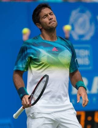 (160614) -- LONDON, June 14, 2016 -- Fernando Verdasco of Spain reacts during his singles first round match against Stan Wawrinka of Switzerland during day two of the ATP Tennis Herren 500 Aegon Championships at the Queen s Club in London, Britain on June 14, 2016. ) (SP)BRITAIN-LONDON-TENNIS-AEGON CHAMPIONSHIPS-WAWRINKA VS VERDASCO JonxBuckle 
