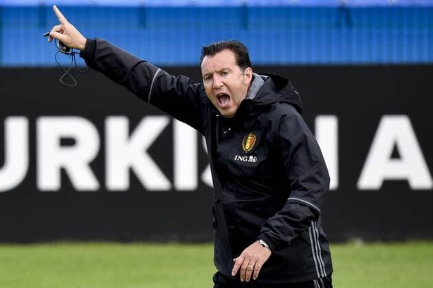 Belgium s head coach Marc Wilmots pictured during a training session of Belgian soccer team Red Devils, during the Euro 2016 UEFA European Championship EM Europameisterschaft in France, on Tuesday 14 June 2016, in Bordeaux, France. The Euro2016 tournament is taking place from 10 June to 10 July. Belgium lost Yesterday in their first game in Group E against Italy. DIRKxWAEM  x04871008x