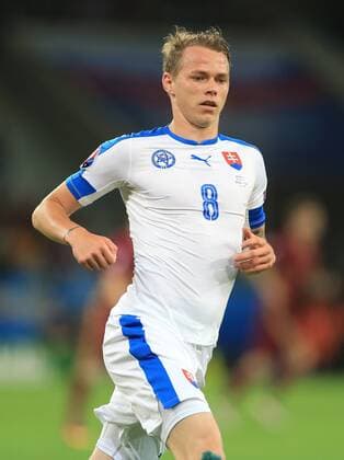 Andrej Duda of Slovakia during the UEFA European Championship EM Europameisterschaft 2016 match at the Stadium Pierre Mauroy, Lille. Picture date June 15th, 2016 Pic David Klein Sportimage EDITORIAL USE ONLY. No use with unauthorised audio, video, data, fixture lists, club league logos or live services. Online in-match use limited to 120 images, no video emulation. No use in betting, games or single club league player publications.