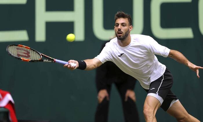 Foto : Marcel Granollers ( ESP , Spain ) Tennis-Turnier Gerry Weber Open im westfälischen Halle am Mi. 15.06.2016