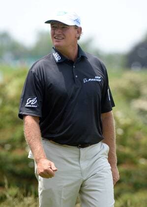 Ernie Els is seen during a practice round prior to the start of the 2016 U.S. Open at Oakmont Country Club in Oakmont, Pennsylvania on June 15, 2016.  PIT20160615409 PATxBENIC