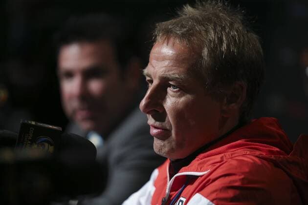 United States coach German Jurgen Klinsmann delivers a press briefing at Cntury Link stadium in Seattle, United States, 15 June 2015. US will face Ecuador at Copa America Centenario s quarter-final match at the Century Field stadium tomorrow. EFE David Fernandez USA PRESSER IN SEATTLE !ACHTUNG: NUR REDAKTIONELLE NUTZUNG!  SEA015 20160616-636016399775963241