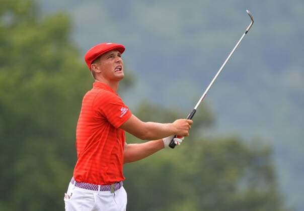 Bryson DeChambeau watches his shot on the 17th fairway during the first round of the 2016 U.S. Open at Oakmont Country Club in Oakmont, Pennsylvania on June 15, 2016.  OAK20160616324 KEVINxDIETSCH